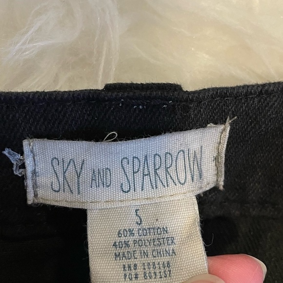 𝅺Sky And Sparrow Black Denim Mini Skirt - Picture 7 of 10